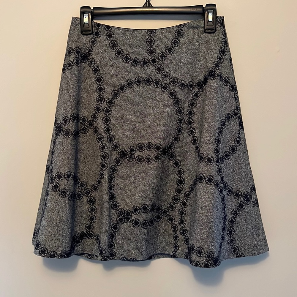 Boden Wool Libby Skirt Gray Black Size 4